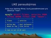 MySQL duomenų bazių kūrimas 18 puslapis