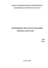 Ekonomikos specialistų rengimo sistemos ypatumai Lietuvoje