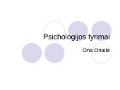 Psichologijos tyrimai
