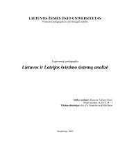 Lietuvos ir Latvijos švietimo sistemų analizė
