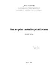Pelno mokesčio apskaičiavimas