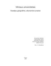 Švedijos geografinė, ekonominė analizė