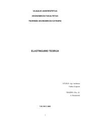Elastingumo teorijos analizė