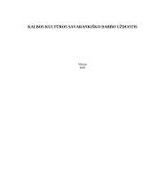 Kalbos kultūros savarankiško darbo užduotis