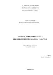 Mažeikių darbo biržos veikla bedarbių profesinės karjeros planavime