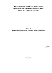 Penktos  klasės moksleivių suicidinių polinkių prevencija