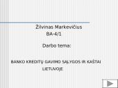Banko kreditų gavimo sąlygos ir kaštai Lietuvoje