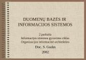 Duomenų bazės (DB) ir informacijos sistemos (IS)