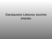 Garsiausios Lietuvos siuvimo įmonės