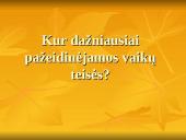 Vaikų teisių apsaugą reglamentuojantys dokumentai. Teisių pažeidimai. Sąlygos vaikų teisėms užtikrinti 19 puslapis