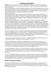 Printing technologies