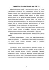 Administracinių vadybos metodų analizė. Jų taikymo tikslingumas, siekiant didinti organizacijos valdymo efektyvumą 8 puslapis