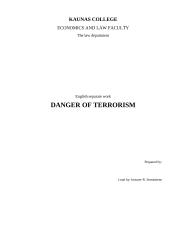 Danger of terrorism