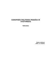 Europinės politikos pradžia ir vystymasis