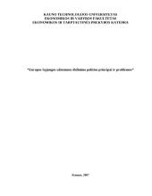 Europos Sąjungos užimtumo didinimo politikos principai ir problemos