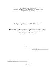 Mumlaukio (Aulaukio) ežero zooplanktono biologinė įvairovė