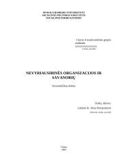 Nevyriausybinės ir savanoriškos organizacijos