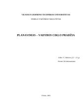 Planavimas - vadybos ciklo pradžia