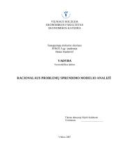 Racionalaus sprendimo priėmimo modelis