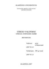 Streso valdymas. Stresas jūriniame darbe