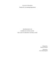 The European Central Bank independence. The case of European central bank