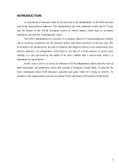 The European Central Bank independence. The case of European central bank 3 puslapis
