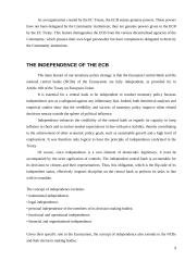 The European Central Bank independence. The case of European central bank 9 puslapis