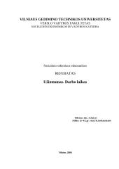 Užimtumas. Darbo laikas