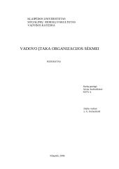 Vadovo įtaka organizacijos sėkmei 16 puslapis