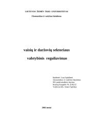 Vaisių ir daržovių sektoriaus prekybinis reguliavimas