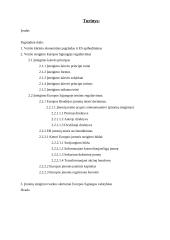 Verslo steigimą Europos Sąjungoje (ES) reglamentuojantys aktai ir dokumentai