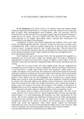 Victorian literature and W.M. Thackeray's Vanity Fair. The influence of Victorian literature on Modernism 6 puslapis