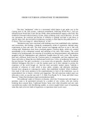 Victorian literature and W.M. Thackeray's Vanity Fair. The influence of Victorian literature on Modernism 9 puslapis
