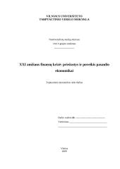 XXI amžiaus finansų krizė: priežastys ir poveikis pasaulio ekonomikai