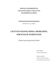 Lietuvos finansų rinkos problemos, pokyčiai ir tendencijos
