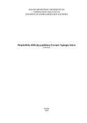 Hospitalinių infekcijų paplitimas Europos Sąjungos (ES) šalyse