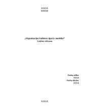 Organizacijos kultūros tipai bei modeliai