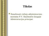 Viešojo administravimo nuostatos Raulinaičio knygoje "Administracijos principai" 3 puslapis