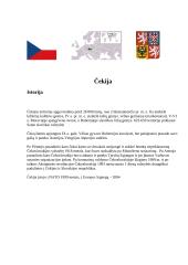 Čekija bei Čekijos charakteristika 2 puslapis