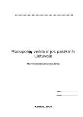 Monopolijų veikla ir pasekmės Lietuvoje