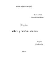 Lietuvių liaudies muzika bei pagrindiniai dainų tipai