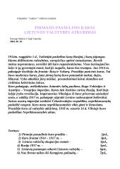 Pirmasis pasaulinis karas, Lietuvos valstybės atkūrimas 2 puslapis