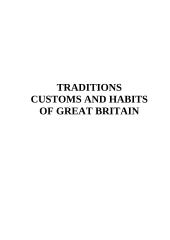 Traditions, customs and habits of Great Britain