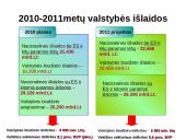 2010-2011 metų Lietuvos Respublikos (LR) biudžetų palyginimas 11 puslapis