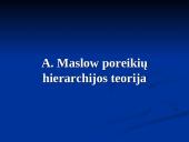 A. Maslow poreikių hierarchija