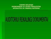 Auditoriui reikalingi dokumentai