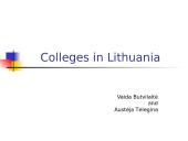 Colleges in Lithuania 1 puslapis