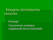 Ekoagros ūkininkavimo taisyklės