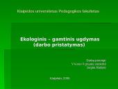 Ekologinis–gamtinis ugdymas