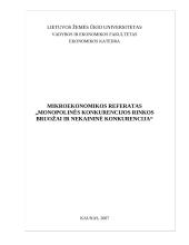 Monopolinės konkurencijos rinkos bruožai ir nekaininė konkurencija
